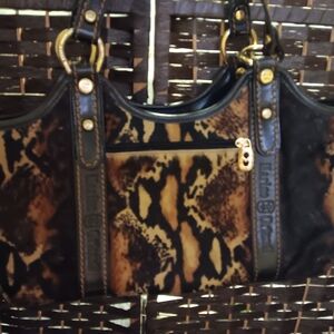 Marino Orlandi Black and Brown Shoulder Bag